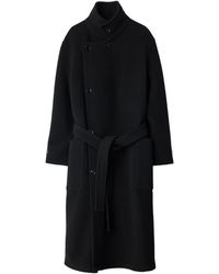 Lemaire Raglan Sleeve Coat in Black | Lyst UK
