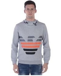 Emporio Armani - Long-Sleeved Hooded Sweater - Lyst