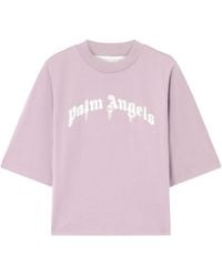 Palm Angels - Curved Logo Boxy T-Shirt - Lyst