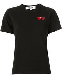 COMME DES GARÇONS PLAY - Logo Embroidered Crew Neck T-Shirt - Lyst