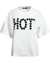 Dolce & Gabbana - Solid Color Crew Neck Short Sleeve Top - Lyst