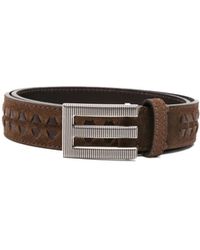 Etro - Logo-Buckle Leather Belt - Lyst
