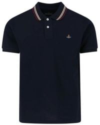 Vivienne Westwood - Logo Embroidered Short Sleeve Polo Shirt - Lyst