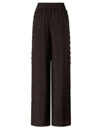 Pinko - Palazzo Trousers With Floral Motif And Lace Trim - Lyst