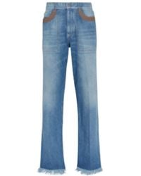 Fendi - Logo-Patch Denim Jeans - Lyst