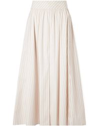 Theory - Striped Midi Skirt - Lyst