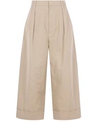 Brunello Cucinelli - Pleated Wide-Leg Trousers - Lyst