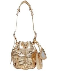 Balenciaga - Borsetta A Secchiello Le Cagole Xs Bag Metallizzata Con Strass Da Donna - Lyst