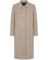 Blazé Milano - Blazé Milano Single Breasted Checked Long Coat - Lyst