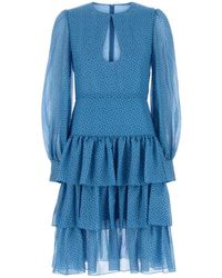 Valentino - Polka Dot Printed Ruffled Dress - Lyst