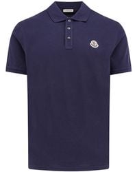 Moncler - Logo Patch Short Sleeved Polo Shirt - Lyst