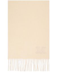 Max Mara - Embroidered-Logo Fringed Scarf - Lyst