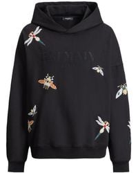 Balmain - Embroidered Insect Hoodie - Lyst