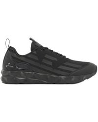 EA7 - Logo-Print Faceted-Sole Sneakers - Lyst