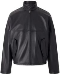 Bottega Veneta - Long Sleeve Leather Jacket - Lyst