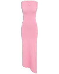 Marine Serre - Embellished Logo Asymetrical Midi Dress - Lyst