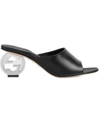 Gucci - Logo Plaque Slip-On Mules - Lyst