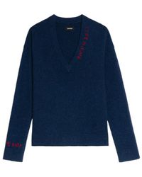 Zadig & Voltaire - Miky Embroidered V-Neck Sweater - Lyst
