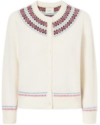 Doen - Embroidered Wool And Cashmere-Blend Cardigan - Lyst