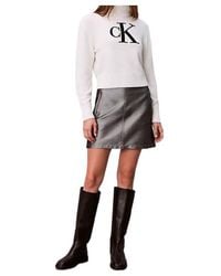 Calvin Klein - Soft Chenille Roll Neck Jumper - Lyst