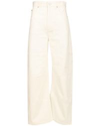 Loewe - Logo Patch Wide Leg Jeans - Lyst