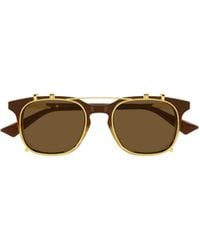 Bottega Veneta - Eyewear Classic Square Clip On Sunglasses - Lyst