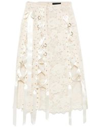 Simone Rocha - Lace-Up Floral-Lace Midi Skirt - Lyst