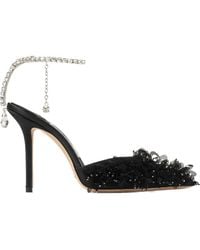 Jimmy Choo - Saeda 100 Satin Embellished Heeled Sandals - Lyst