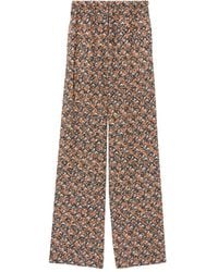 Burberry - Monogram-Print Wide-Leg Trousers - Lyst