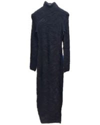 Alaïa - Alaïa High Neck Semi-Sheer Bodycon Dress - Lyst