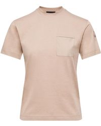 Moncler - Cotton Jersey T-Shirt With Pleated Pocket - Lyst
