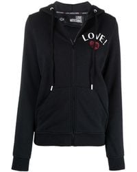Moschino - Logo-Print Zipped Hoodie - Lyst