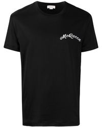 McQueen - Logo Embroidered T-Shirt - Lyst