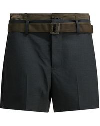 Sacai - Buckle Detailed Shorts - Lyst