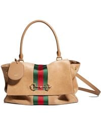 Gucci - Paparazzo Horsebit Stripe Detailed Medium Top Handle Bag - Lyst