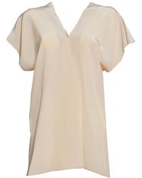 Aspesi - V-Neck Satin Blouse - Lyst