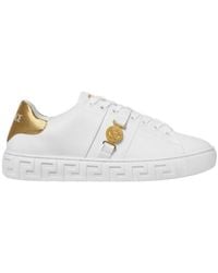 Versace - Round-Toe Lace-Up Sneakers - Lyst