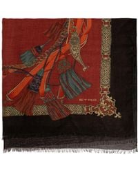 Etro - Graphic-Print Frayed Scarf - Lyst
