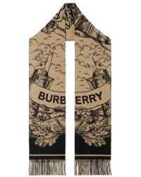 Burberry - Jacquard Reversible Fringed-Edge Scarf - Lyst
