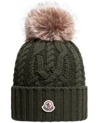 Moncler - Logo Patch Knitted Beanie - Lyst