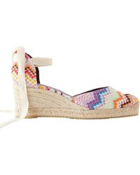 Missoni - Eva 60 Striped Woven Wedge Sandals - Lyst