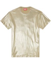 DIESEL - Metallic Finish Jersey T-Shirt - Lyst