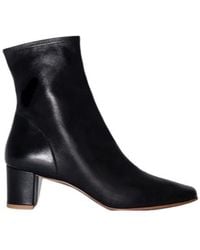 BY FAR - Sofia Square-Toe Block-Heel Boots - Lyst