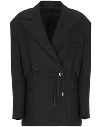 Lanvin - Drawstring Waist Buttoned Blazer - Lyst