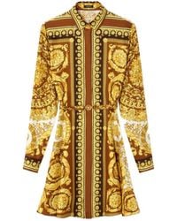 Versace - Pattern-Printed Belted Dress - Lyst
