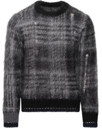 Sacai - Plaid Mohair-Blend Sweater - Lyst