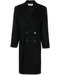 Saint Laurent - Shoulder-Pad Double-Breasted Coat - Lyst