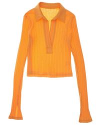 Helmut Lang - Collared Ribbed Top - Lyst