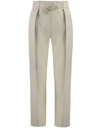 Yves Salomon - Belted Straight-Leg Pants - Lyst