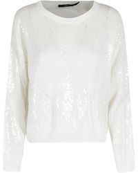 Seventy - Sequined Crew-Neck Knitted Sweater - Lyst